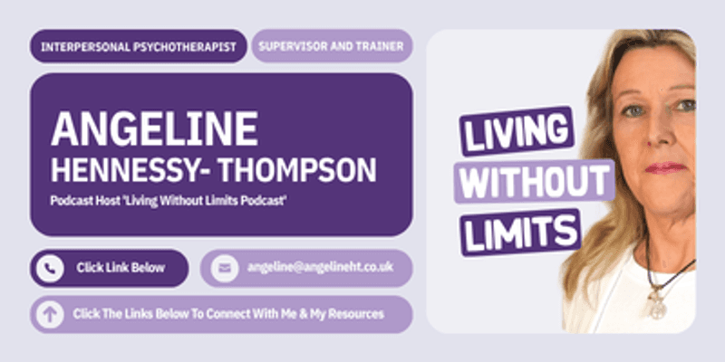 August revision of Angeline Hennessy-Thompson's email signature, directing readers to links below