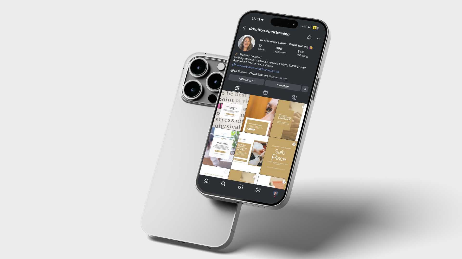Dr Button EMDR Training — Instagram and social media campaign by Psyche Creative