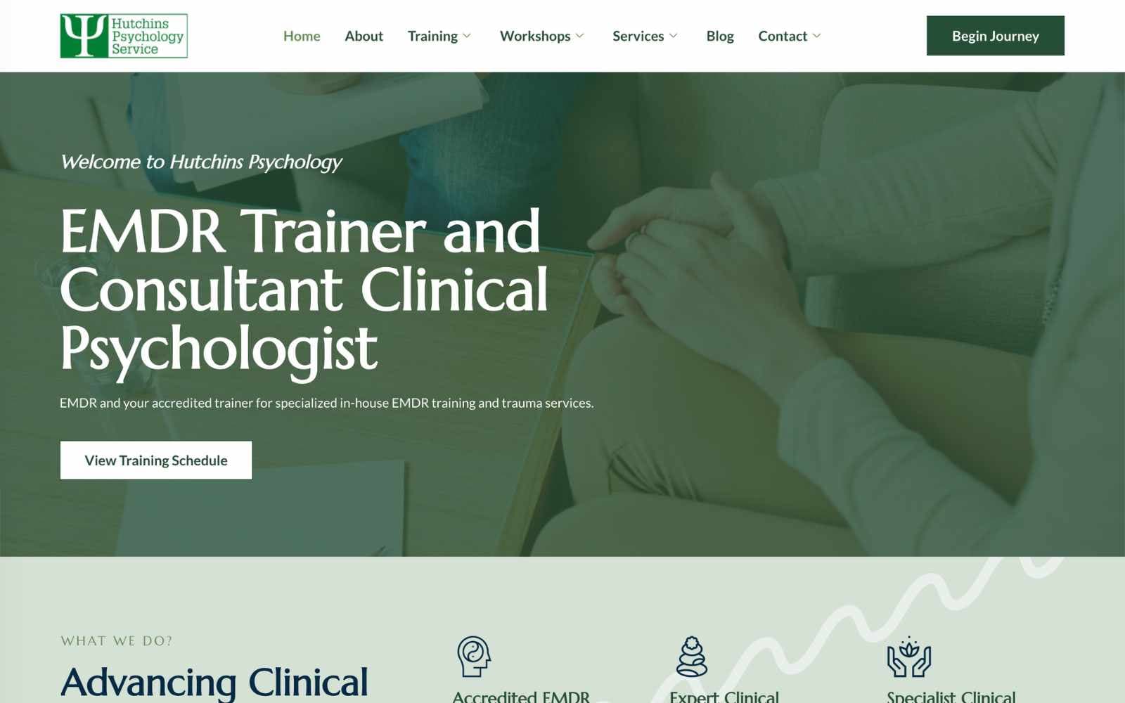 Hutchins Psychology website — EMDR Trainer and Consultant Clinical Psychologist